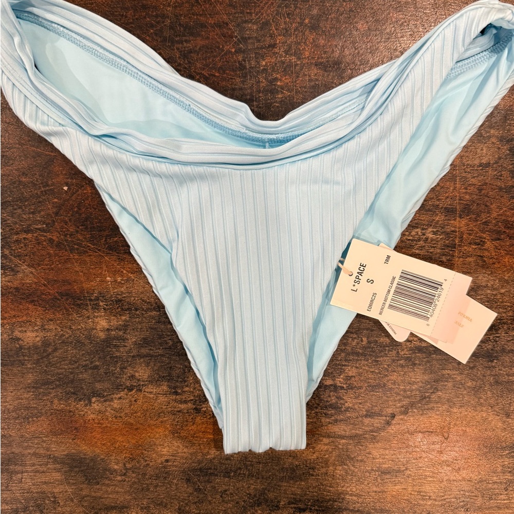 L*Space Light Blue Ribbed Bikini Bottom